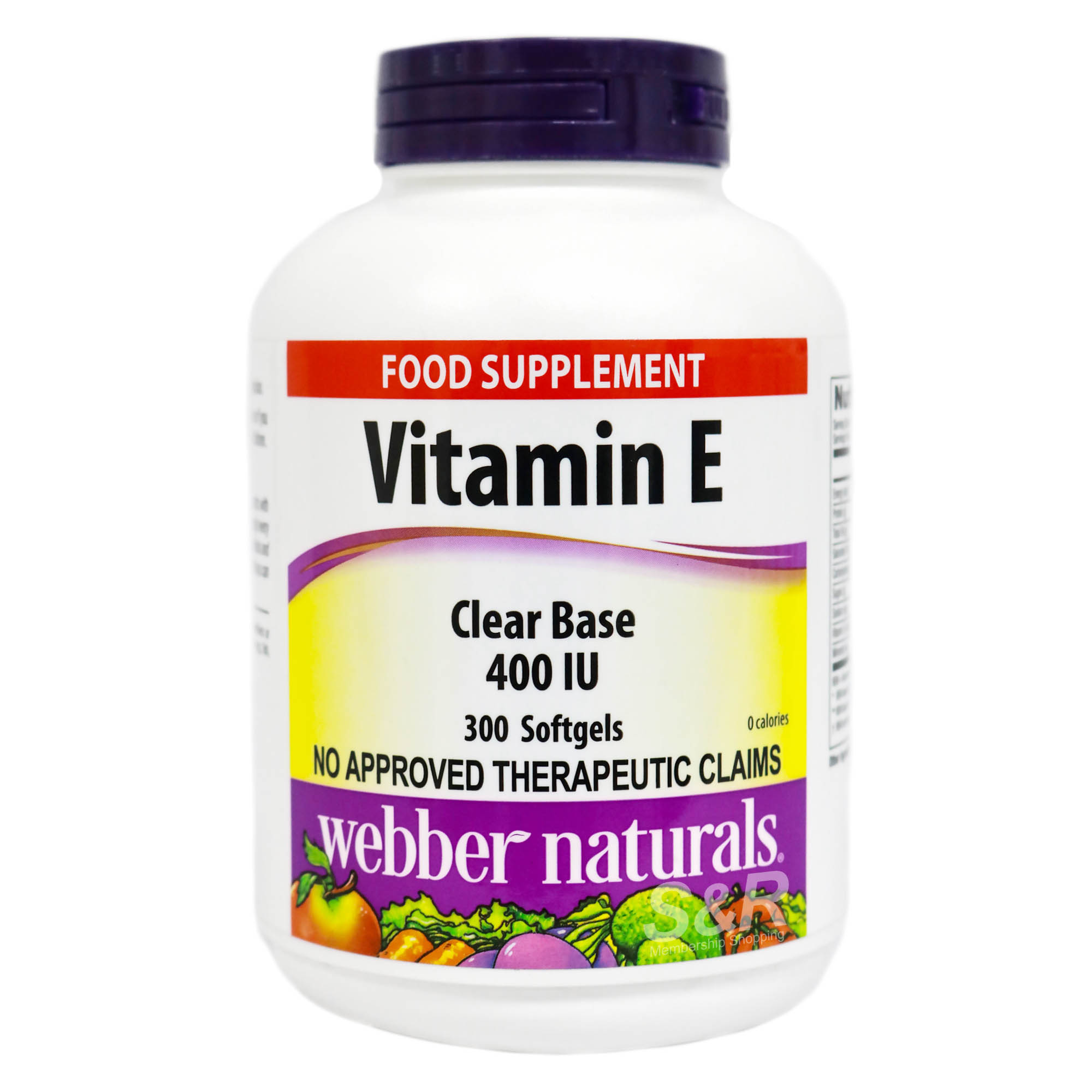 Webber Naturals Vitamin E Clear Base 400 IU 300 softgels Webber Naturals Vitamin E Clear Base 400 IU 300 softgels